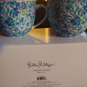 RARE Lilly Pulitzer designer ceramic mugs
